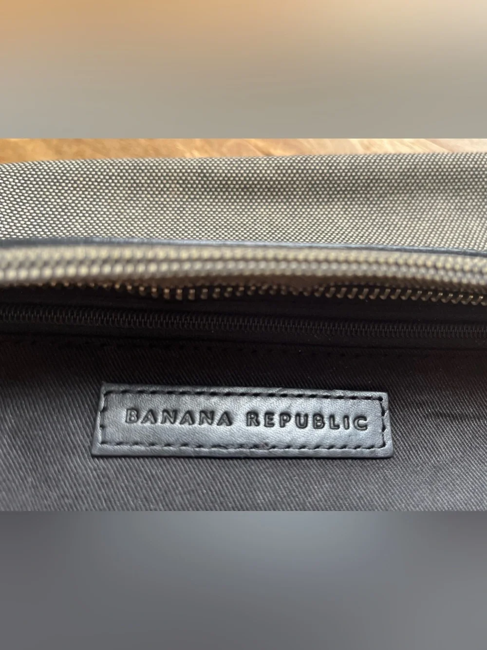 Banana Republic Tweed Leather Clutch Bag Black